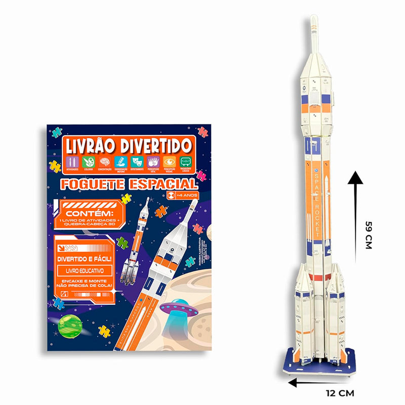 Livrão Divertido | Quebra Cabeça 3D | Foguete Espacial