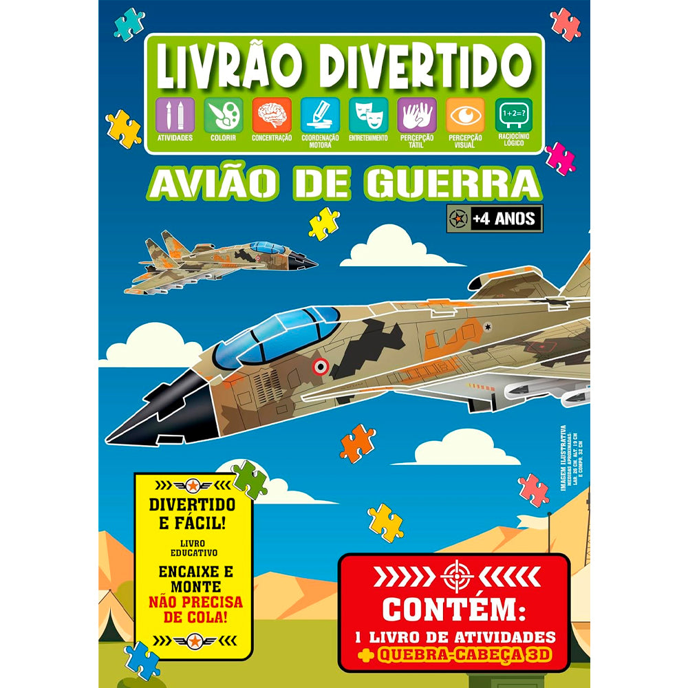 Livrão Divertido | Quebra Cabeça 3D | Avião de Guerra