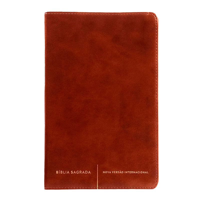 Bíblia Sagrada Slim | NVI | Letra Normal | Capa Luxo Marrom