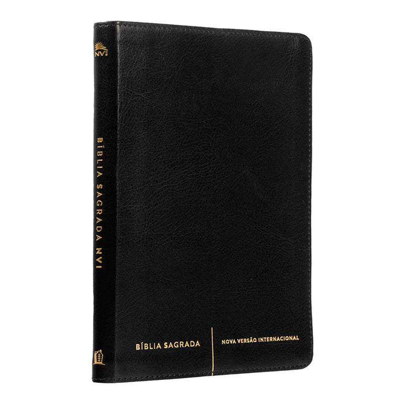 Bíblia Sagrada Slim | NVI | Letra Normal | Capa Luxo Preto
