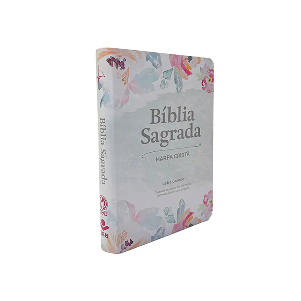 Bíblia Sagrada | ARC | Letra Grande com Harpa Cristã | Floral Aquarela