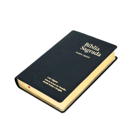 Bíblia Sagrada | ARC | Letra Gigante | Harpa Cristã | Capa Luxo Floral Ramos Preta