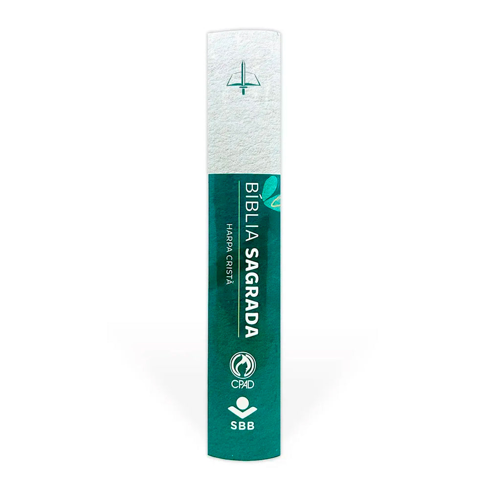 Bíblia Grande Harpa Cristã Luxo | ARC | Letra Gigante | Floral Verde e Branco