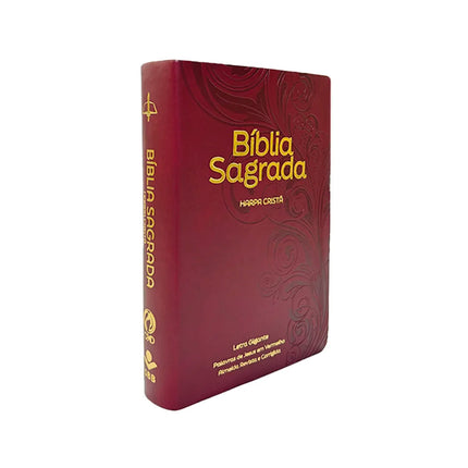 Bíblia Grande Harpa Cristã Luxo | ARC | Letra Gigante | Floral Vinho