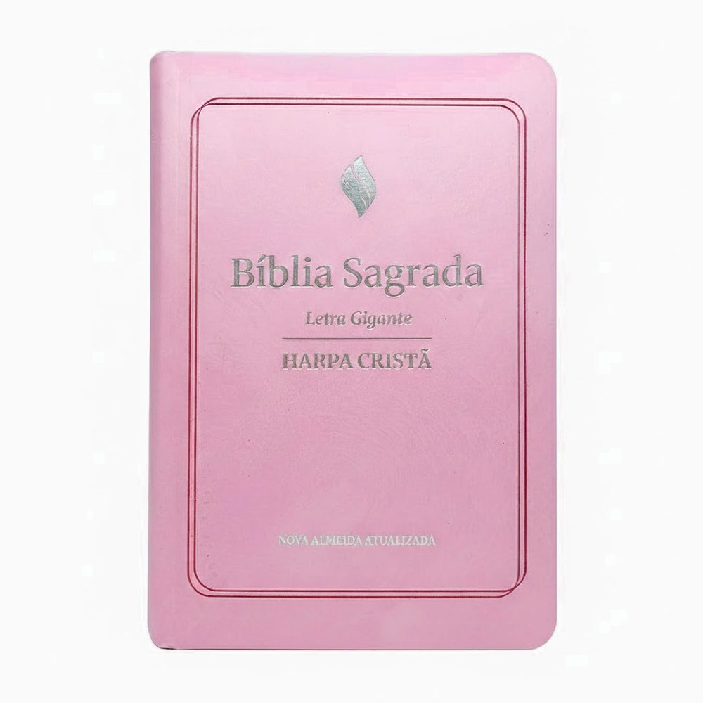 Bíblia Sagrada Com Harpa Cristã Luxo | NAA | Letra Gigante | Rosa Claro