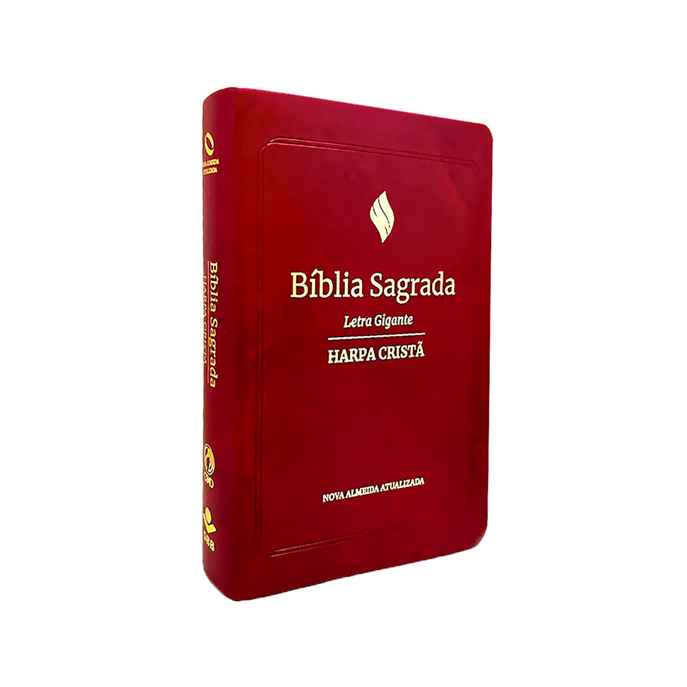 Bíblia Sagrada Com Harpa Cristã Luxo | NAA | Letra Gigante | Vinho