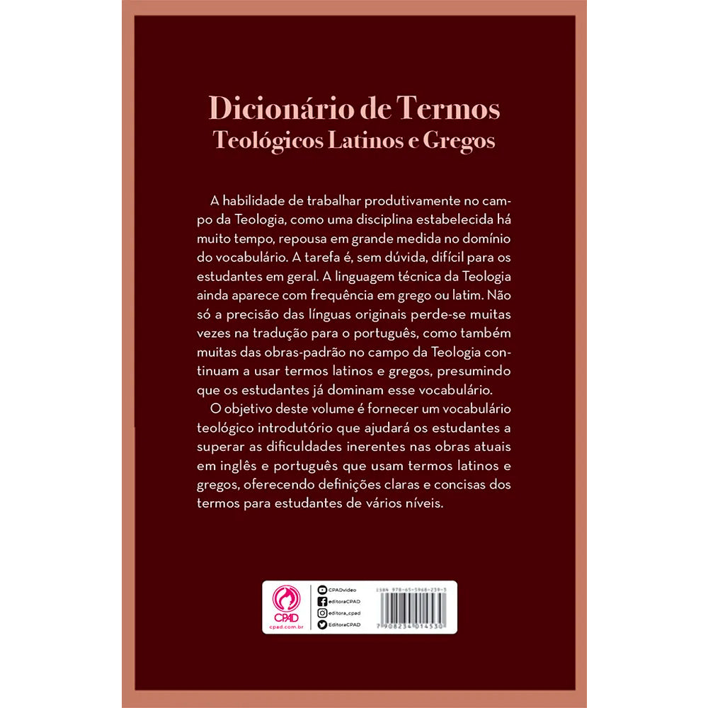 Dicionário de Termos Teológicos Latinos e Gregos | Richard A. Muller