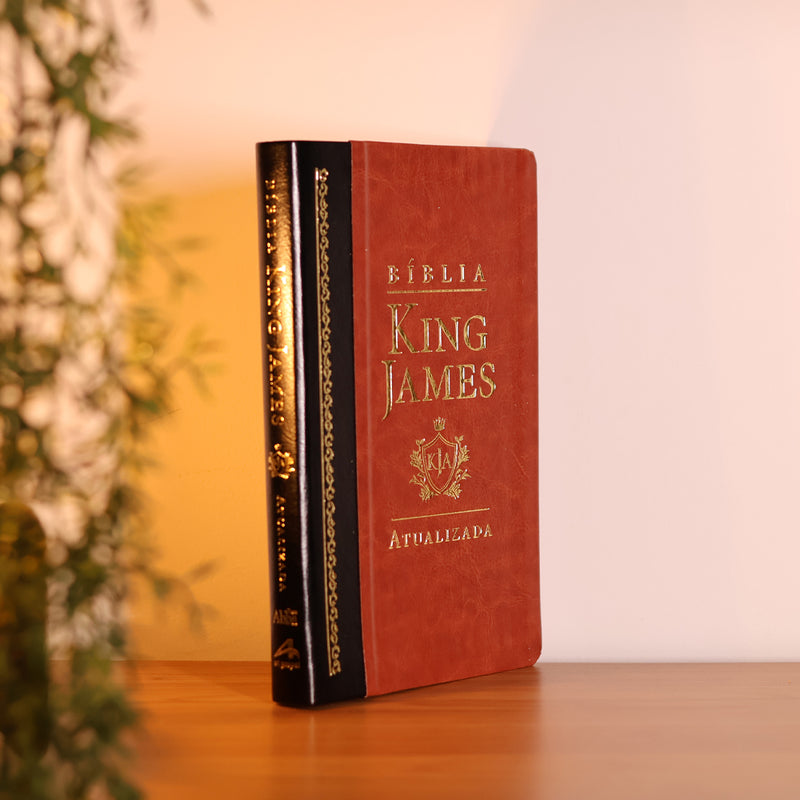 Bíblia King James Atualizada Slim | KJA | Letra Normal | Marrom e Preta