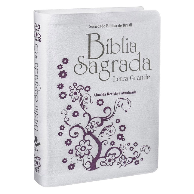 Bíblia Sagrada | Letra Grande | ARA | Capa Couro Branca