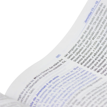 Bíblia de Estudo | Letra Grande | NTLH | Capa Couro Azul Luxo
