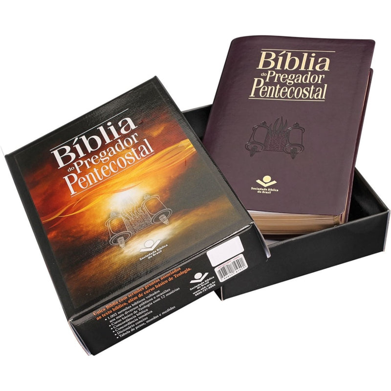 Bíblia do Pregador Pentecostal | Letra Normal | ARC | Capa Vinho Nobre C/ Índice