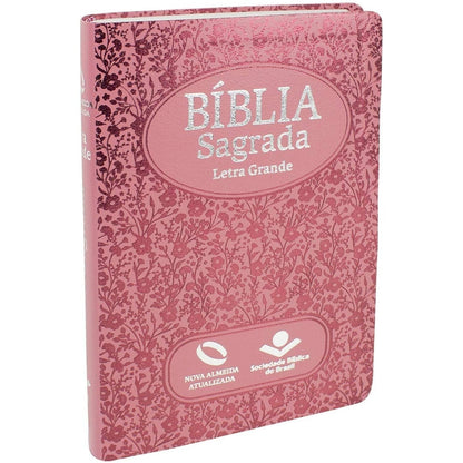 Bíblia Sagrada | Letra Grande | NAA | Capa Rosa | c/ Índice