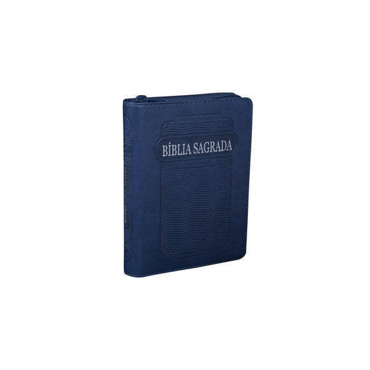 Bíblia Sagrada Letra Grande | RC | Ziper l Capa Azul | c/ Índice