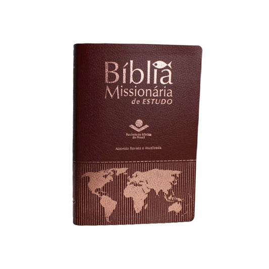 Bíblia Missionária de Estudo | Letra Normal | ARA | Capa Vinho nobre