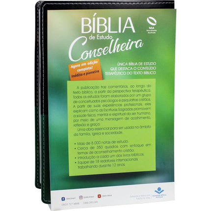 Bíblia de estudo Conselheira | NAA | Luxo Verde e Preta