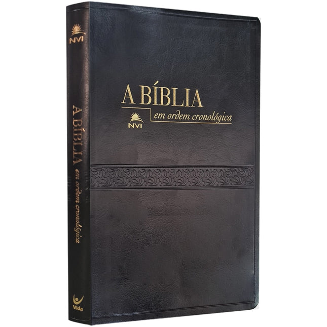Bíblia em Ordem Cronológica | NVI Letra Normal | Capa Luxo Preta Textura
