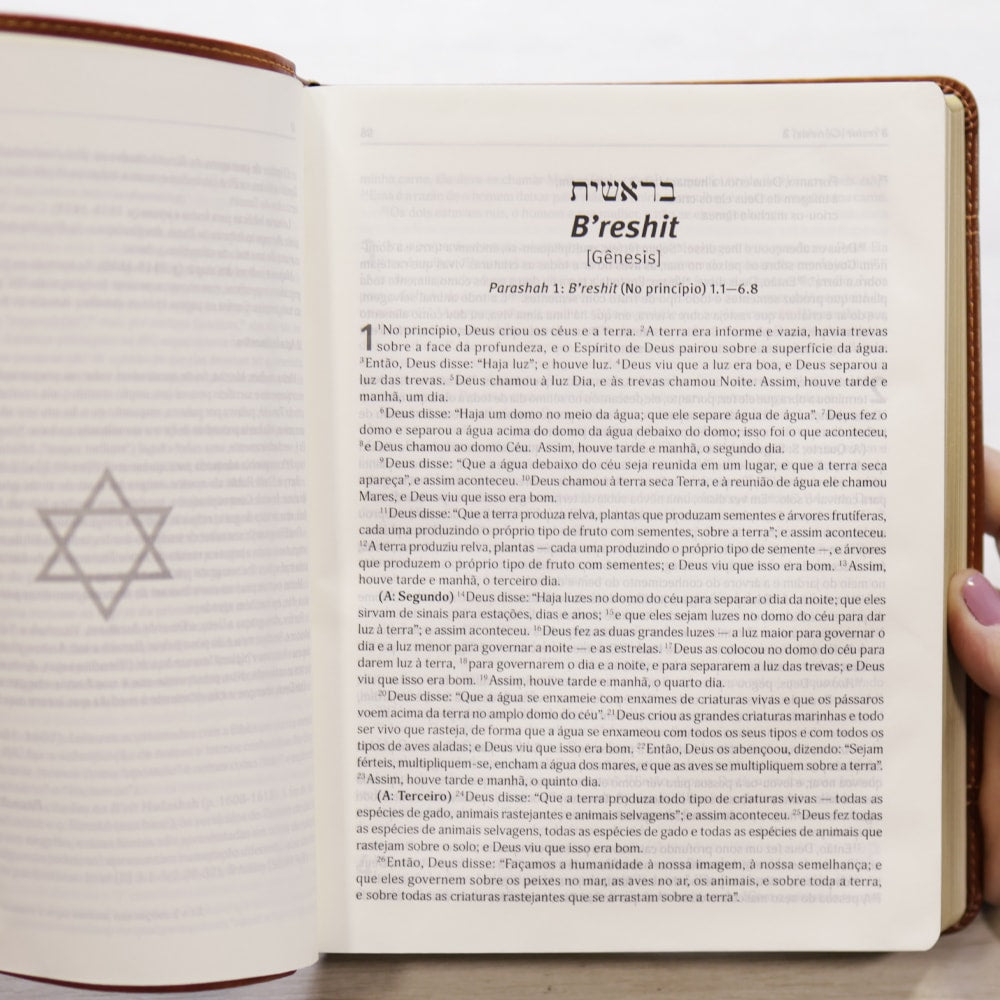 Bíblia Judaica Completa | Letra Normal | Capa Luxo Marrom