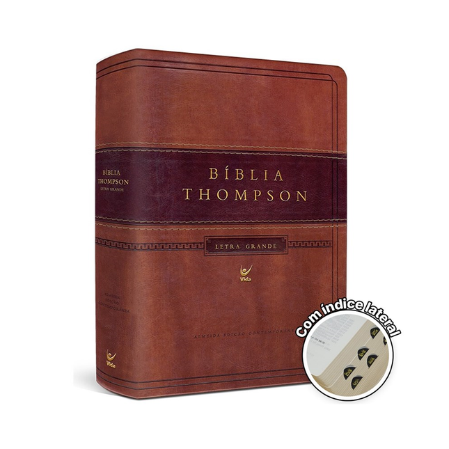 Bíblia de Estudo Thompson | AEC Letra Grande | Capa Luxo Marrom c/ índice