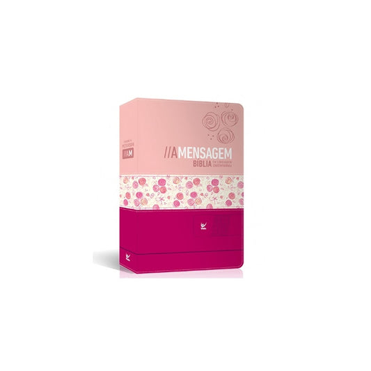 Bíblia Sagrada - A Mensagem | Capa Luxo Rosa Claro e Escuro