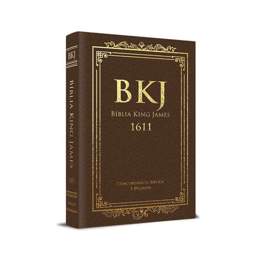 Bíblia King James Fiel 1611 | BKJ | Letra Normal | Luxo Marrom Concordância e Pilcrows