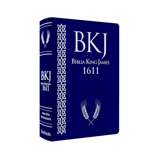Bíblia King James 1611 | Letra Ultragigante | Capa Luxo Azul