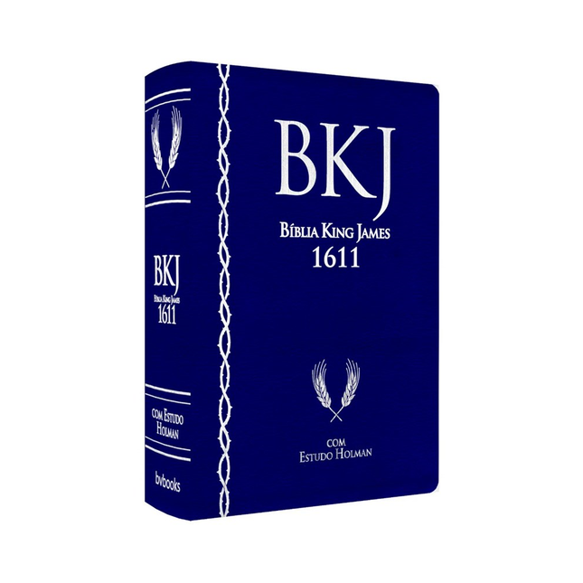 Bíblia Sagrada King James Fiel com Estudo Holman | Letra Normal | Capa Luxo Azul