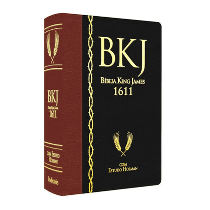 Bíblia King James 1611 Com Estudo Holman BKJ Preta e Marrom
