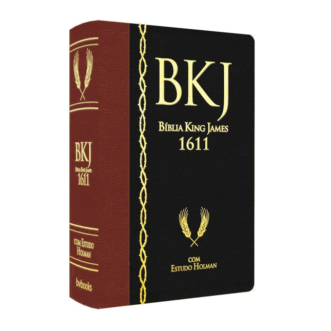 Bíblia King James 1611 Com Estudo Holman BKJ Preta e Marrom