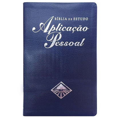 Bíblia de Estudo Aplicação Pessoal Média | Letra Normal ARC | Azul e Prata