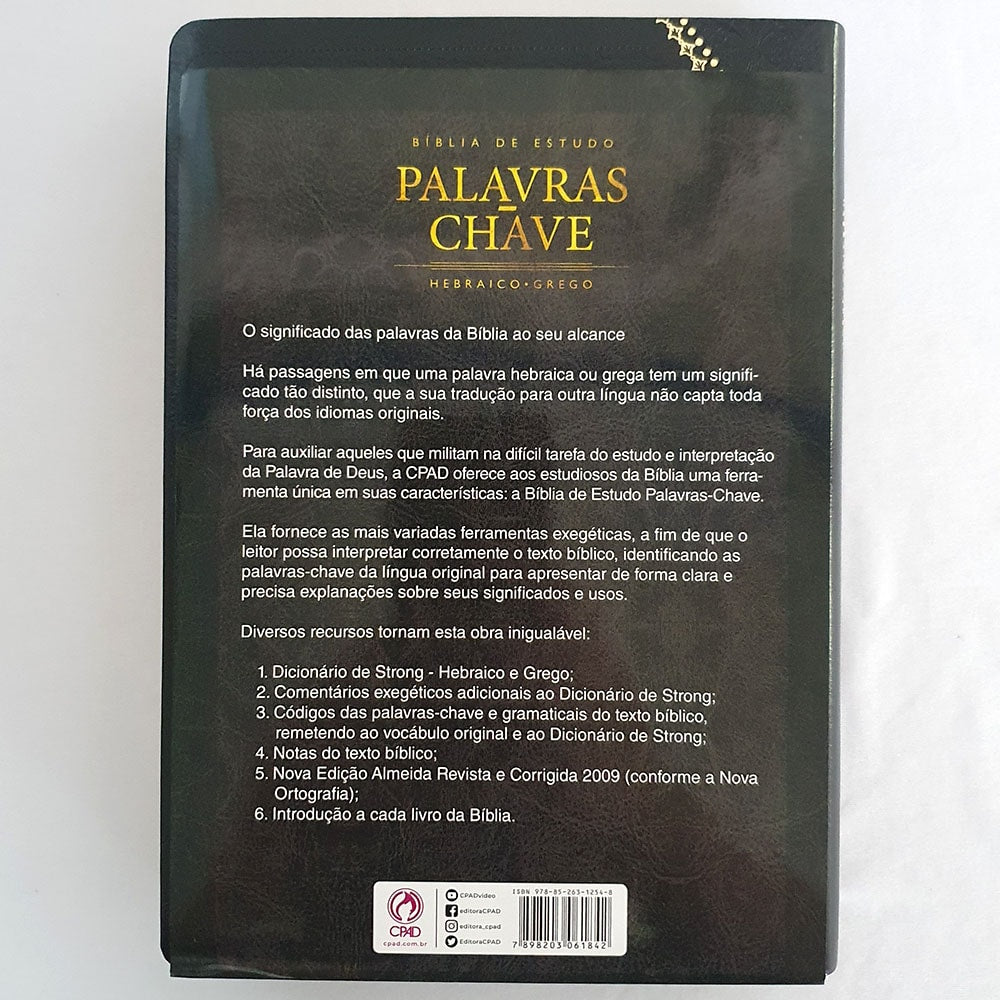 Bíblia de Estudo Palavras Chave | Letra Normal | ARC | Preto e Dourado