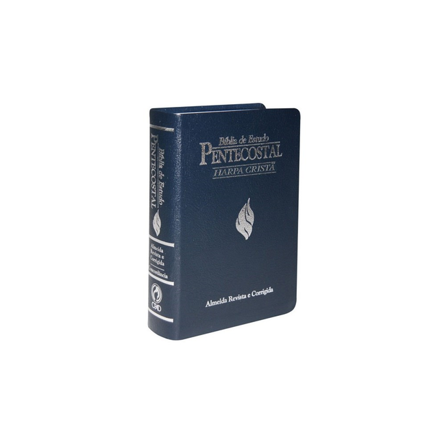 Bíblia de Estudo Pentecostal Médio Harpa Cristã | ARC | Azul/Prata