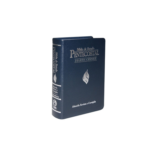 Bíblia de Estudo Pentecostal Médio Harpa Cristã | ARC | Azul/Prata