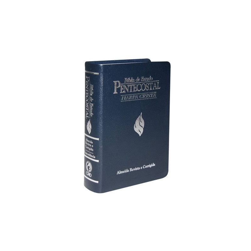 Bíblia de Estudo Pentecostal Médio Harpa Cristã | ARC | Azul/Prata