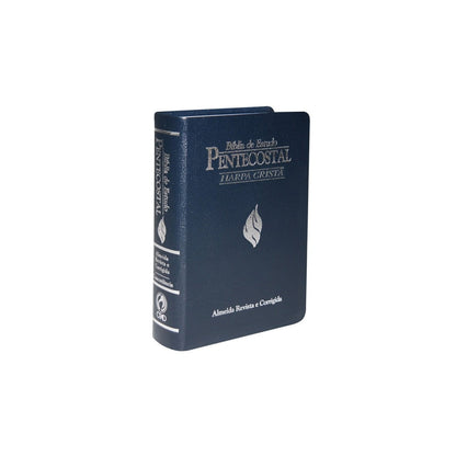 Bíblia de Estudo Pentecostal Médio Harpa Cristã | ARC | Azul/Prata
