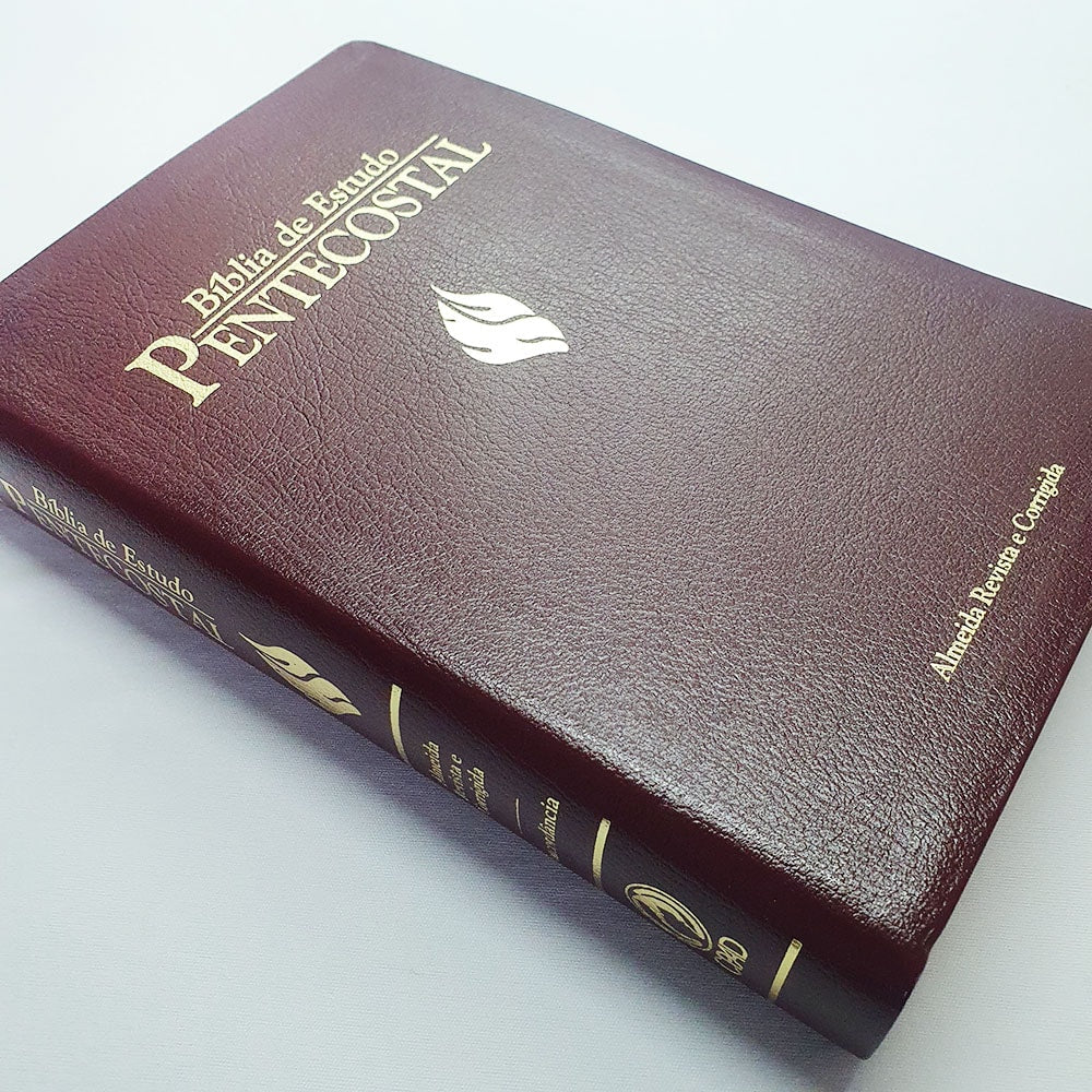 Bíblia de Estudo Pentecostal Média | Letra Normal | ARC | Vinho/Dourado
