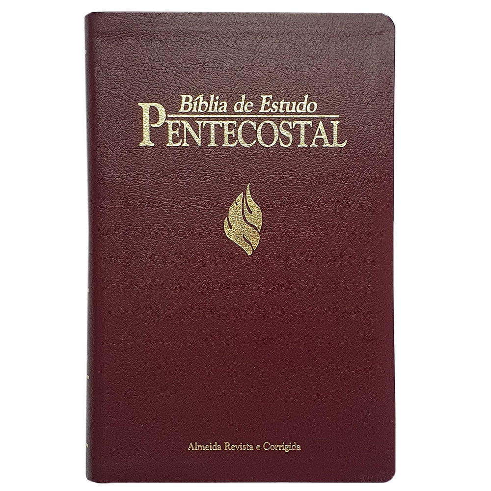 Bíblia de Estudo Pentecostal Média | Letra Normal | ARC | Vinho/Dourado