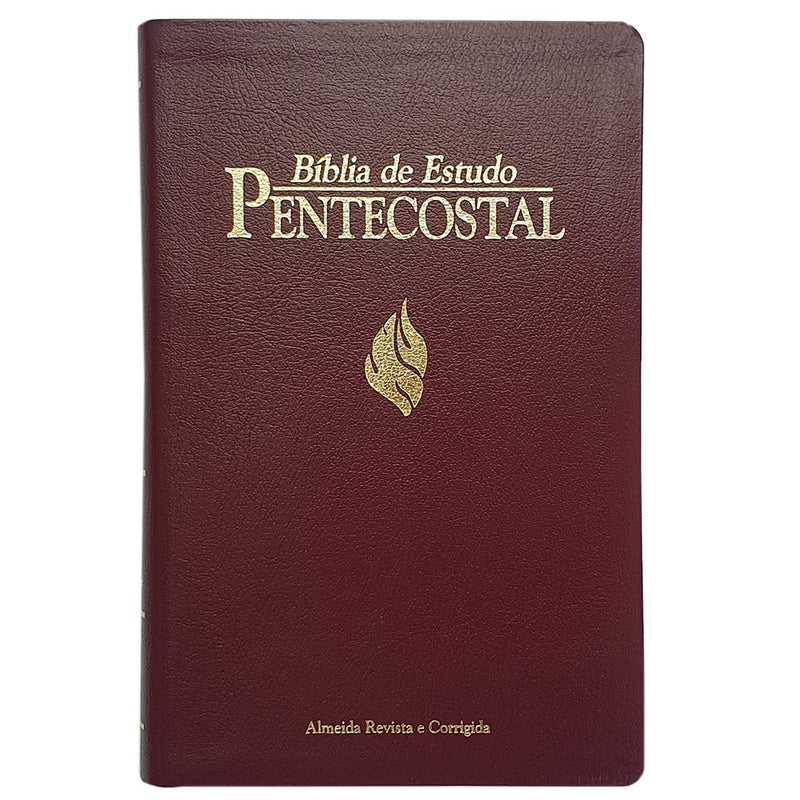 Bíblia de Estudo Pentecostal Média | Letra Normal | ARC | Vinho/Dourado