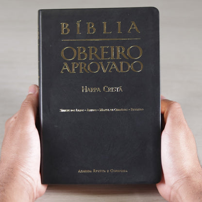 Bíblia do Obreiro Aprovado | ARC | Harpa Avivada | Capa Luxo Preta