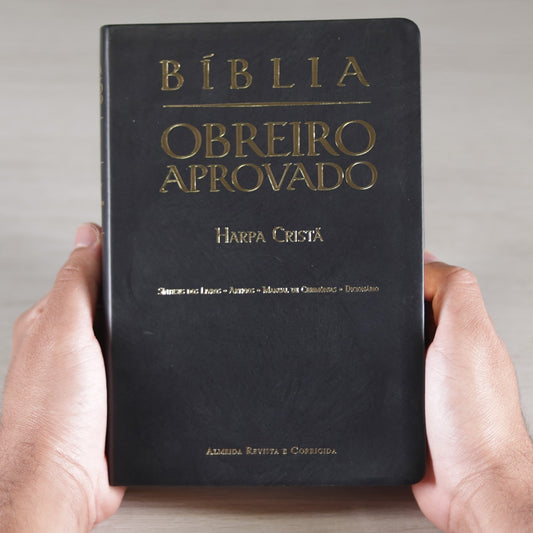 Bíblia do Obreiro Aprovado | ARC | Harpa Avivada | Capa Luxo Preta