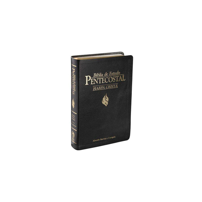 Bíblia de Estudo Pentecostal Média c/ Harpa Cristã | Letra Normal | ARC | Luxo Preta