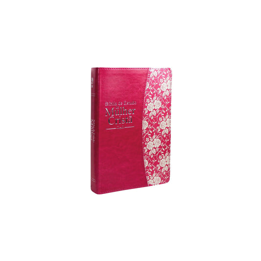 Bíblia de Estudo da Mulher Cristã | Letra Normal | ARC | Couro Pink
