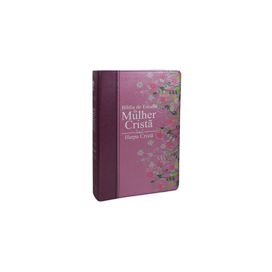 Bíblia de Estudo da Mulher Cristã com Harpa | Letra Normal | ARC | Médio| Rosa