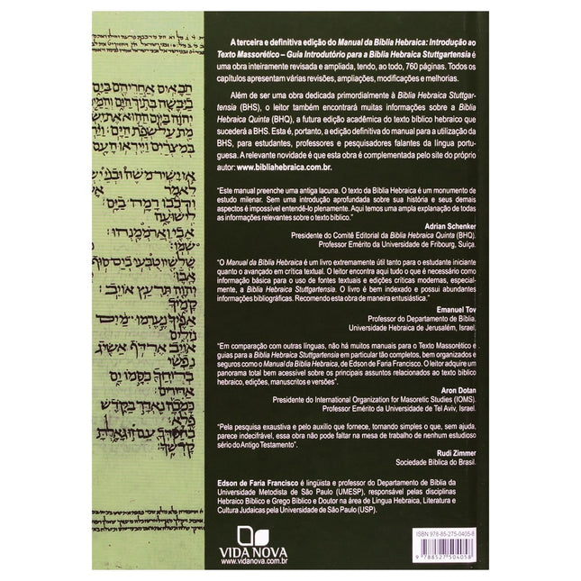 Manual Da Bíblia Hebraica | Caramuru Afonso Francisco