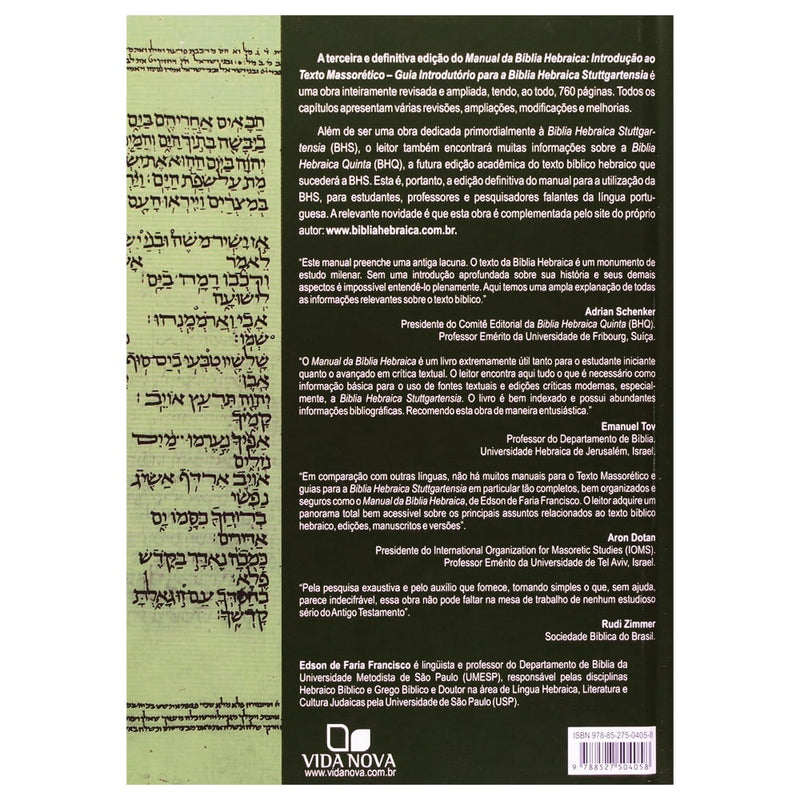 Manual Da Bíblia Hebraica | Caramuru Afonso Francisco