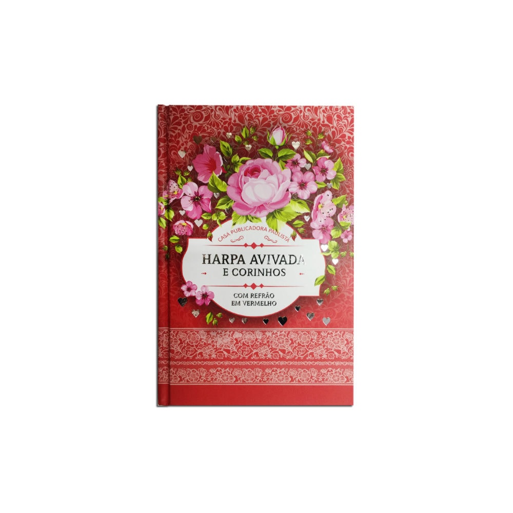 Harpa Avivada e Corinhos Floral Rosa | Letra Hipergigante | Capa Dura
