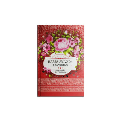 Harpa Avivada e Corinhos Floral Rosa | Letra Hipergigante | Capa Dura