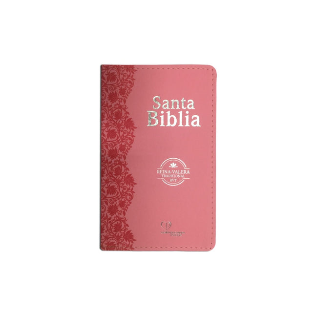 Bíblia Sagrada em Espanhol RVT | Rosa Luxo C/ Flores