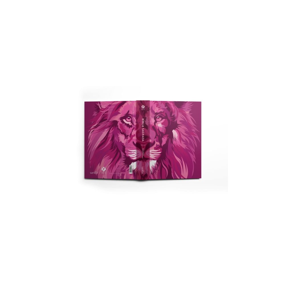 Bíblia Lion Colors Pink POP | NVT | Letra Normal | Capa Dura