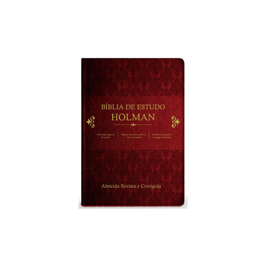 Bíblia de Estudo Holman | ARC | Capa Vinho Luxo