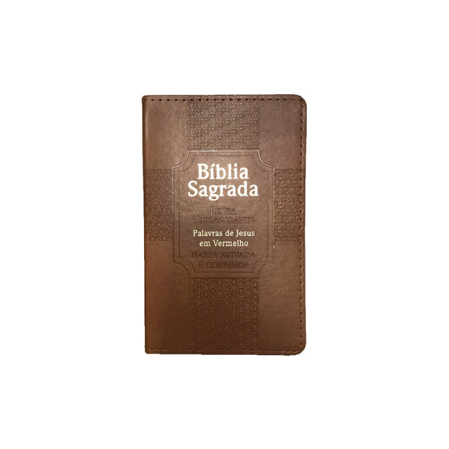 Bíblia Sagrada Estrela Harpa Avivada | ARC | Letra Ultragigante | Capa Marrom
